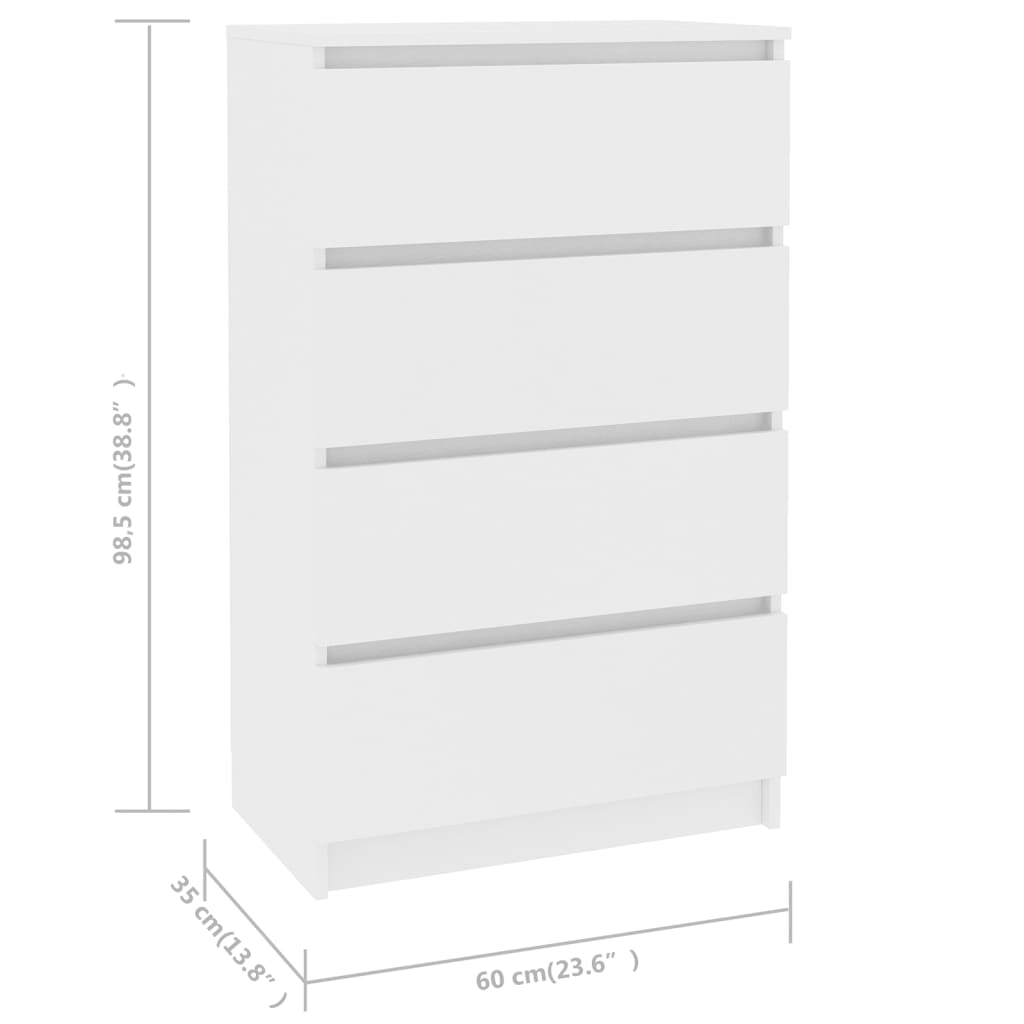 Sideboard Weiss 60x35x98,5 cm Holzwerkstoff